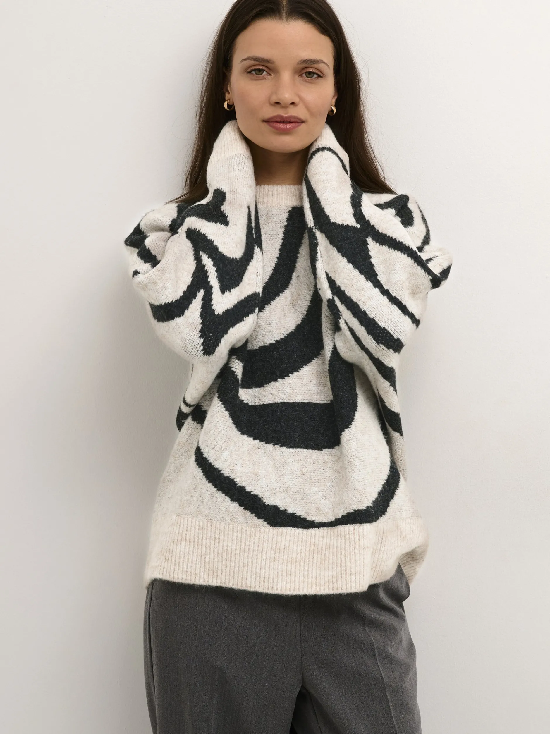 Kaffe Damen Strickpullover KAbirthe in sand