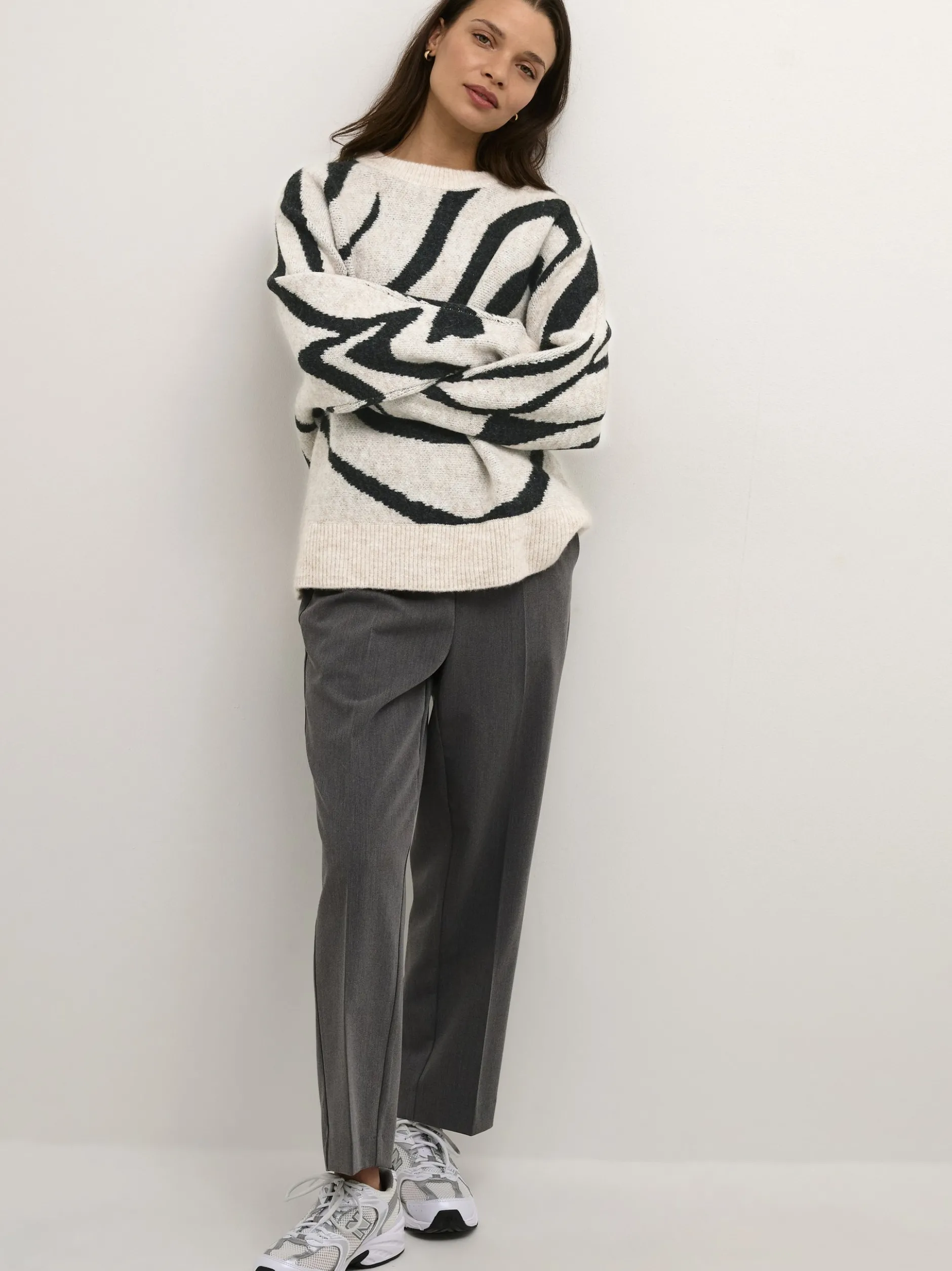 Kaffe Damen Strickpullover KAbirthe in sand