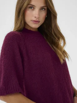 Kaffe Damen Strickpullover KAemilie in bordeaux