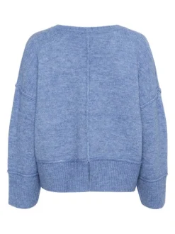 Kaffe Damen Strickpullover KAfridana in blau