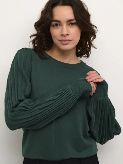 Kaffe Damen Strickpullover KAlone in grün