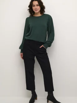 Kaffe Damen Strickpullover KAlone in grün
