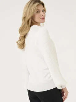 Kaffe Damen Strickpullover KAnanna in ecru