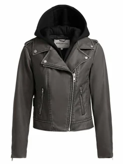 Khujo Damen Kunstlederjacke - Yael in schlamm