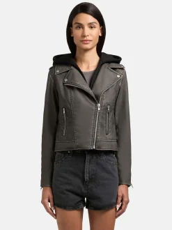 Khujo Damen Kunstlederjacke - Yael in schlamm