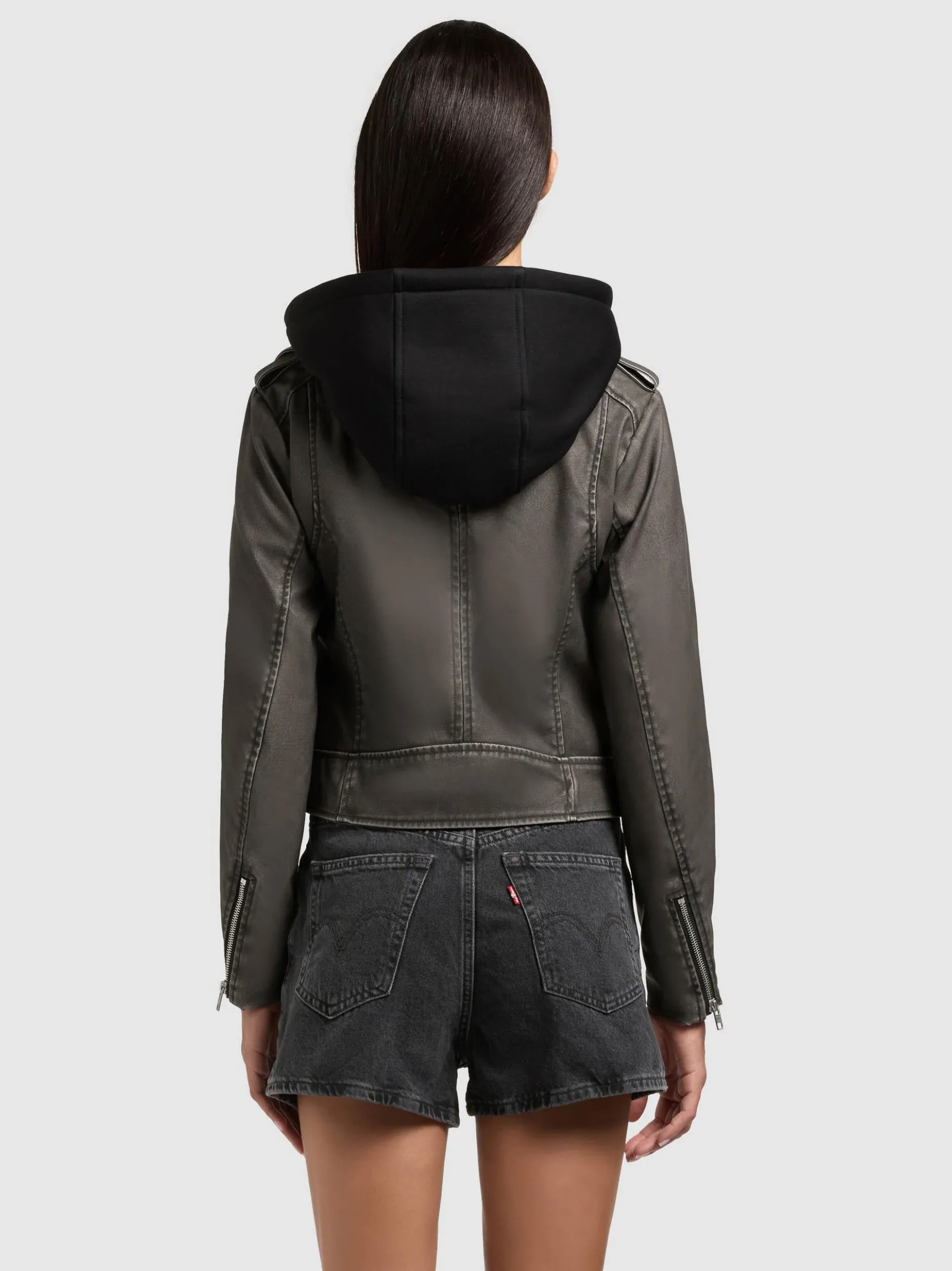 Khujo Damen Kunstlederjacke - Yael in schlamm