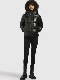 Khujo Damen Steppjacke - Devina Shiny-YM in grün schwarz