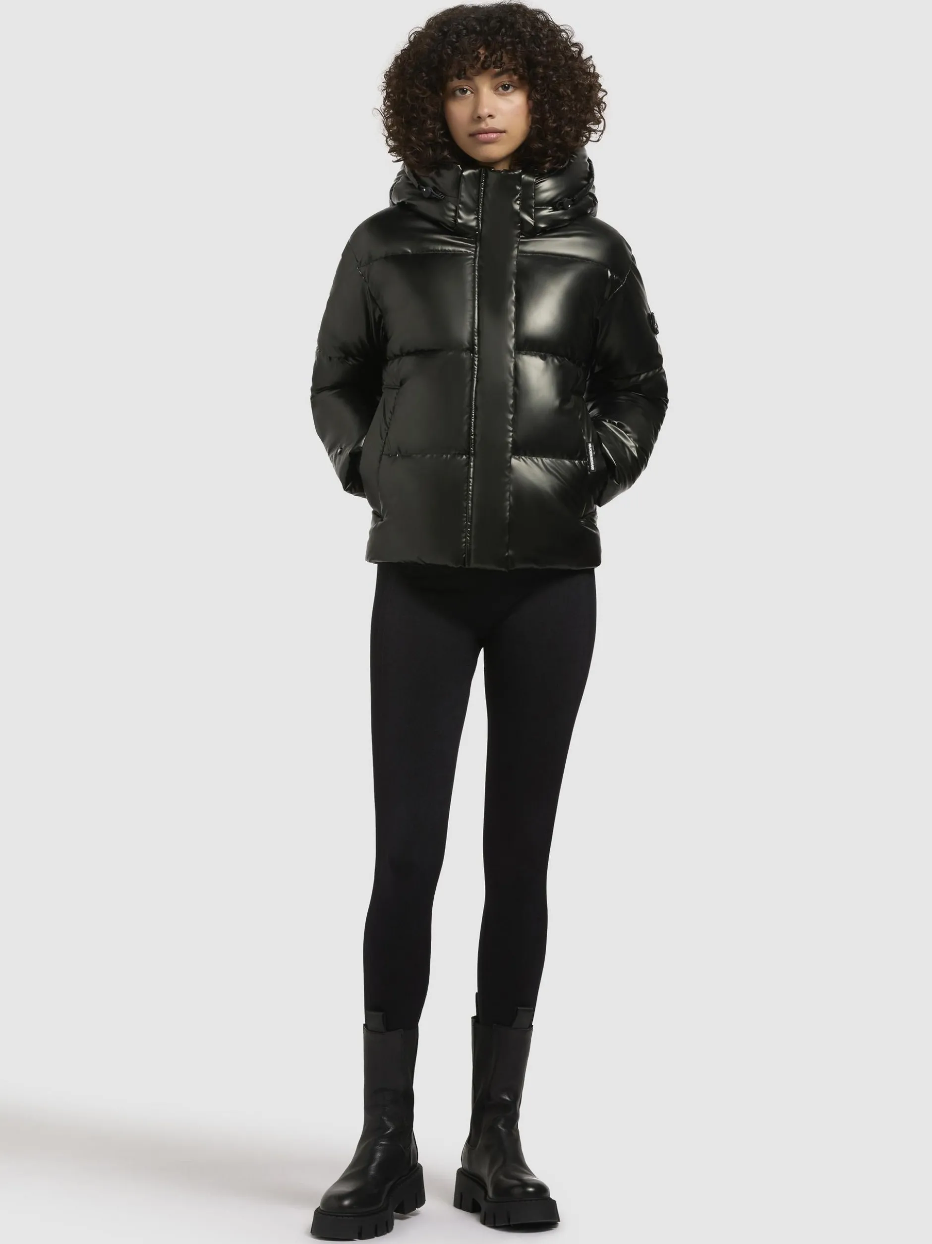 Khujo Damen Steppjacke - Devina Shiny-YM in grün schwarz
