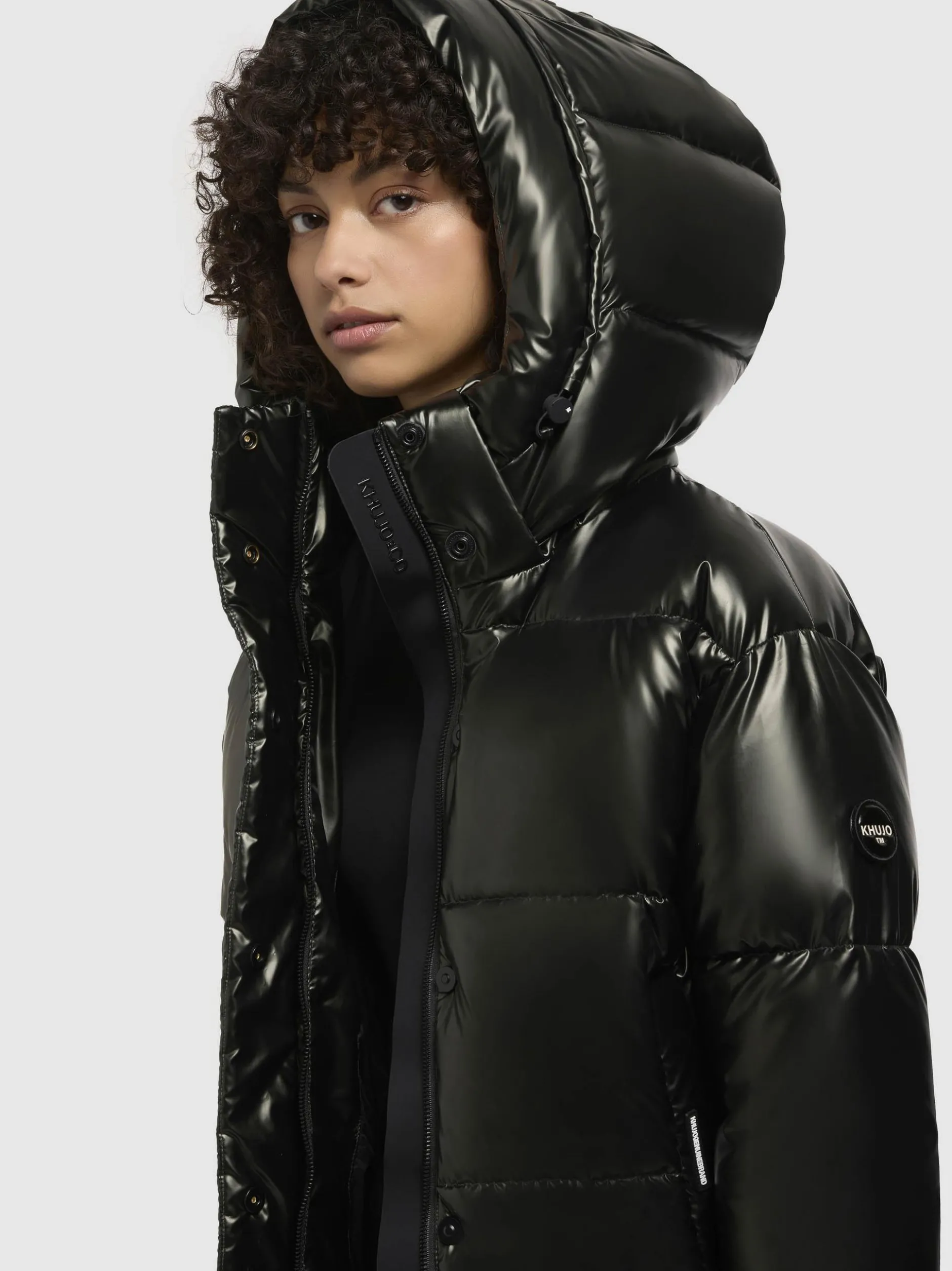Khujo Damen Steppjacke - Devina Shiny-YM in grün schwarz
