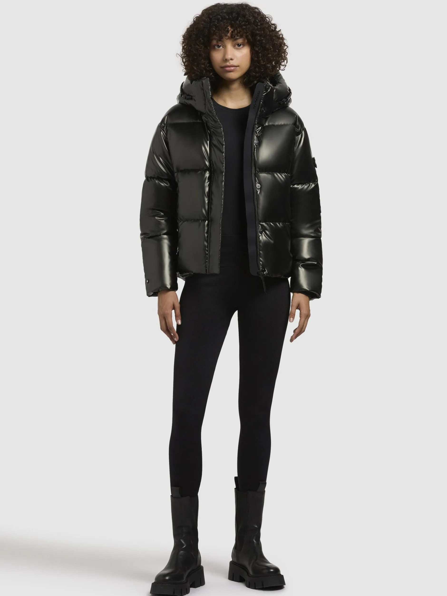 Khujo Damen Steppjacke - Devina Shiny-YM in grün schwarz