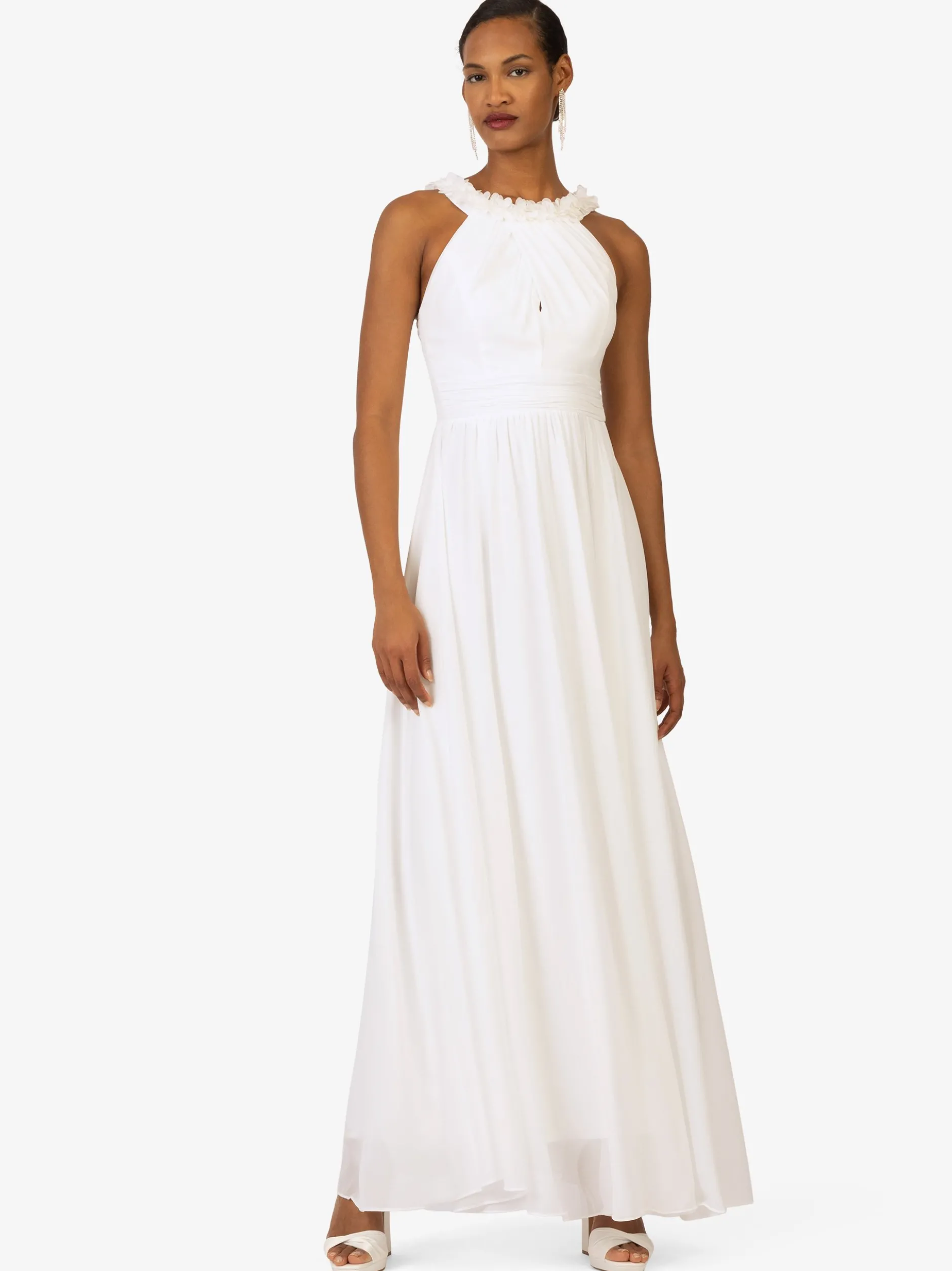 Kraimod Damen Abendkleid in weiß - Ausschnitt: U-Boot