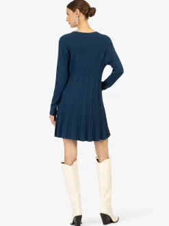 Kraimod Damen Strickkleid in blau - Ärmel: langarm