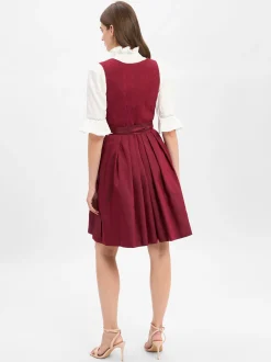Krüger Dirndl Damen Dirndl in bordeaux - Ärmel: ohne Arm