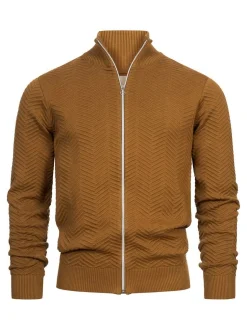 Kronstadt Herren Strickjacke - KSCarlo Zip in braun