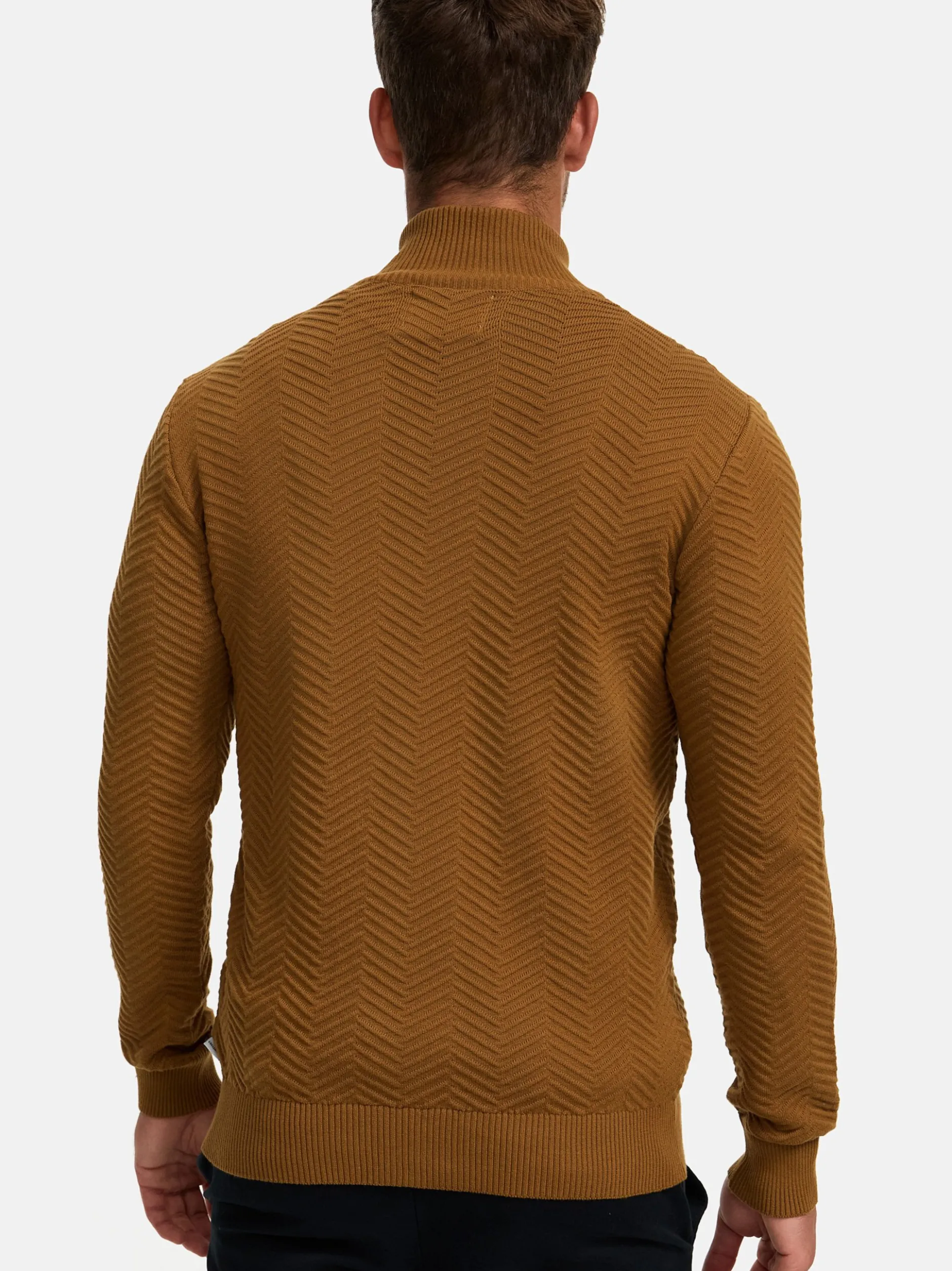 Kronstadt Herren Strickjacke - KSCarlo Zip in braun