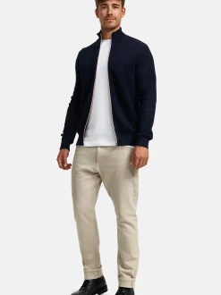 Kronstadt Herren Strickjacke - KSErik Zip in blau