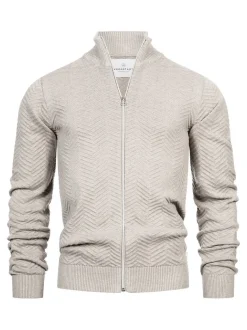 Kronstadt Herren Strickjacke - KSCarlo Zip in beige