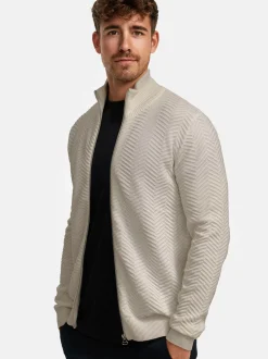 Kronstadt Herren Strickjacke - KSCarlo Zip in beige