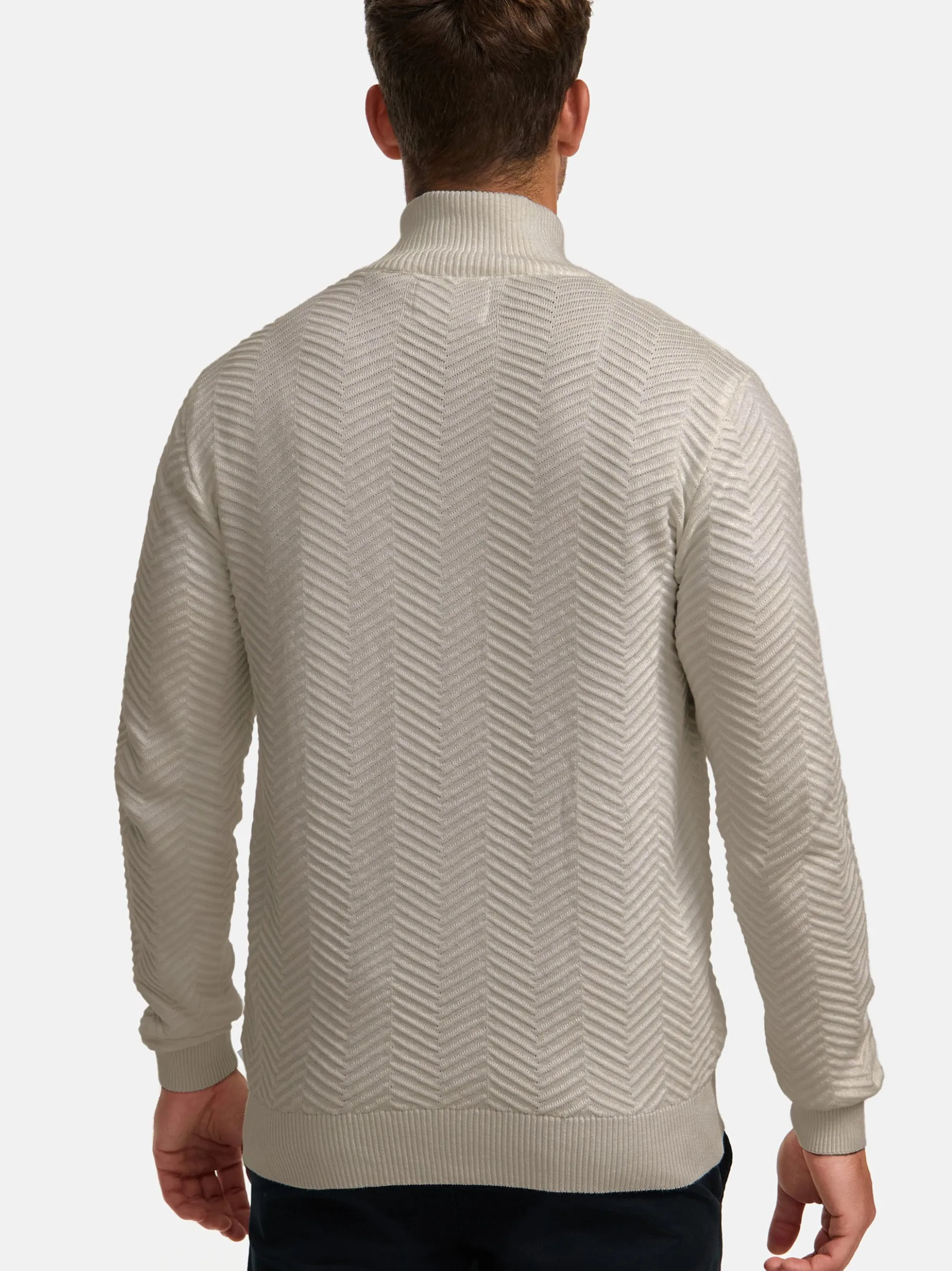 Kronstadt Herren Strickjacke - KSCarlo Zip in beige