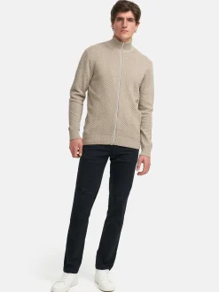 Kronstadt Herren Strickjacke - KSCarlo Zip in beige