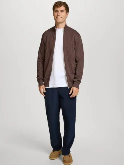 Kronstadt Herren Strickjacke - KSCarlo Zip in braun