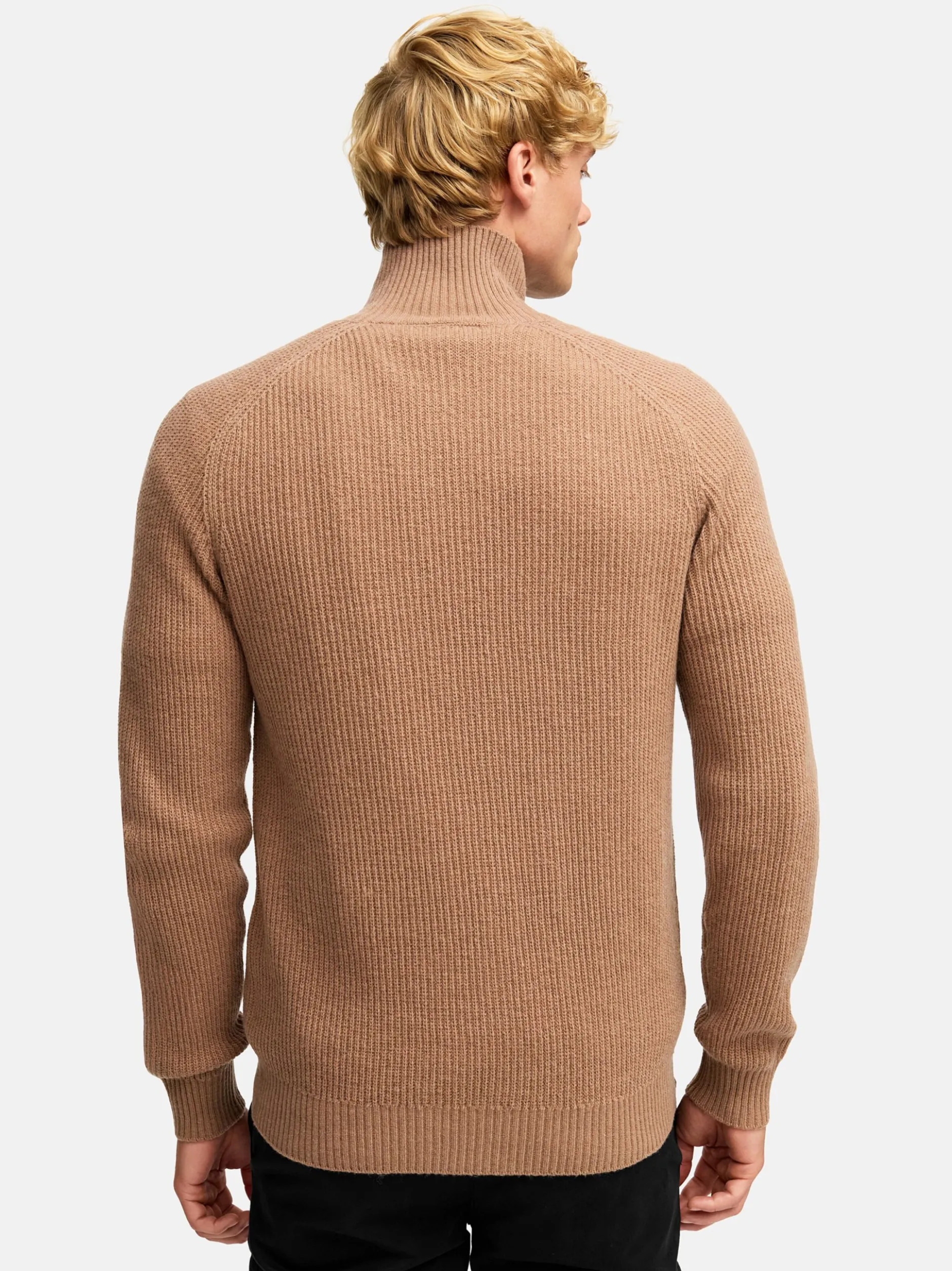 Kronstadt Herren Strickjacke - KSDorsey zip cardigan knit in braun