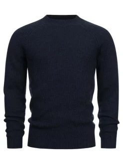 Kronstadt Herren Strickpullover - KSDorsey crew neck knit in blau