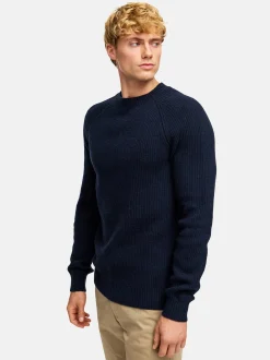 Kronstadt Herren Strickpullover - KSDorsey crew neck knit in blau