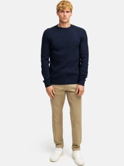 Kronstadt Herren Strickpullover - KSDorsey crew neck knit in blau