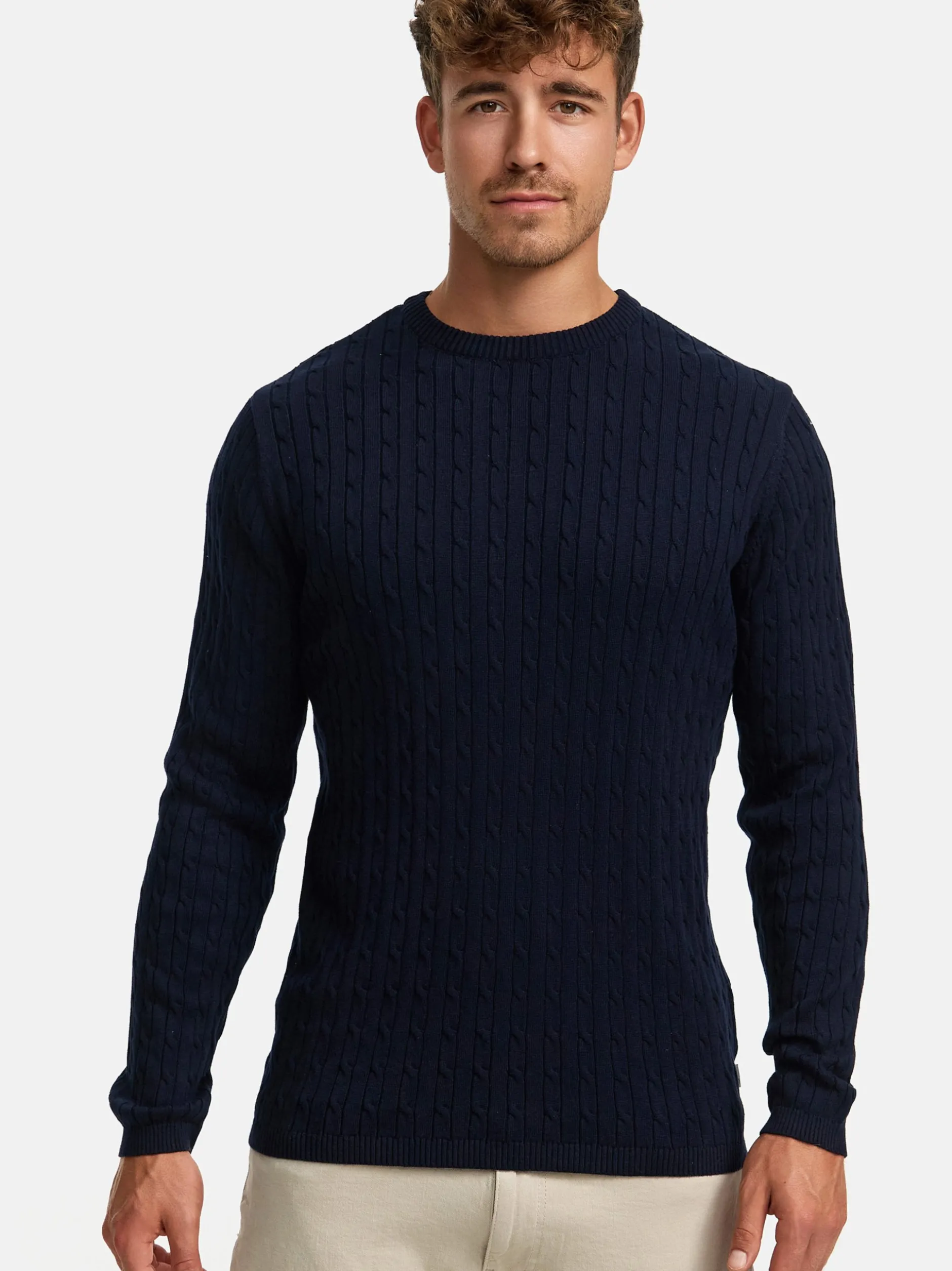 Kronstadt Herren Strickpullover - KSCable in blau