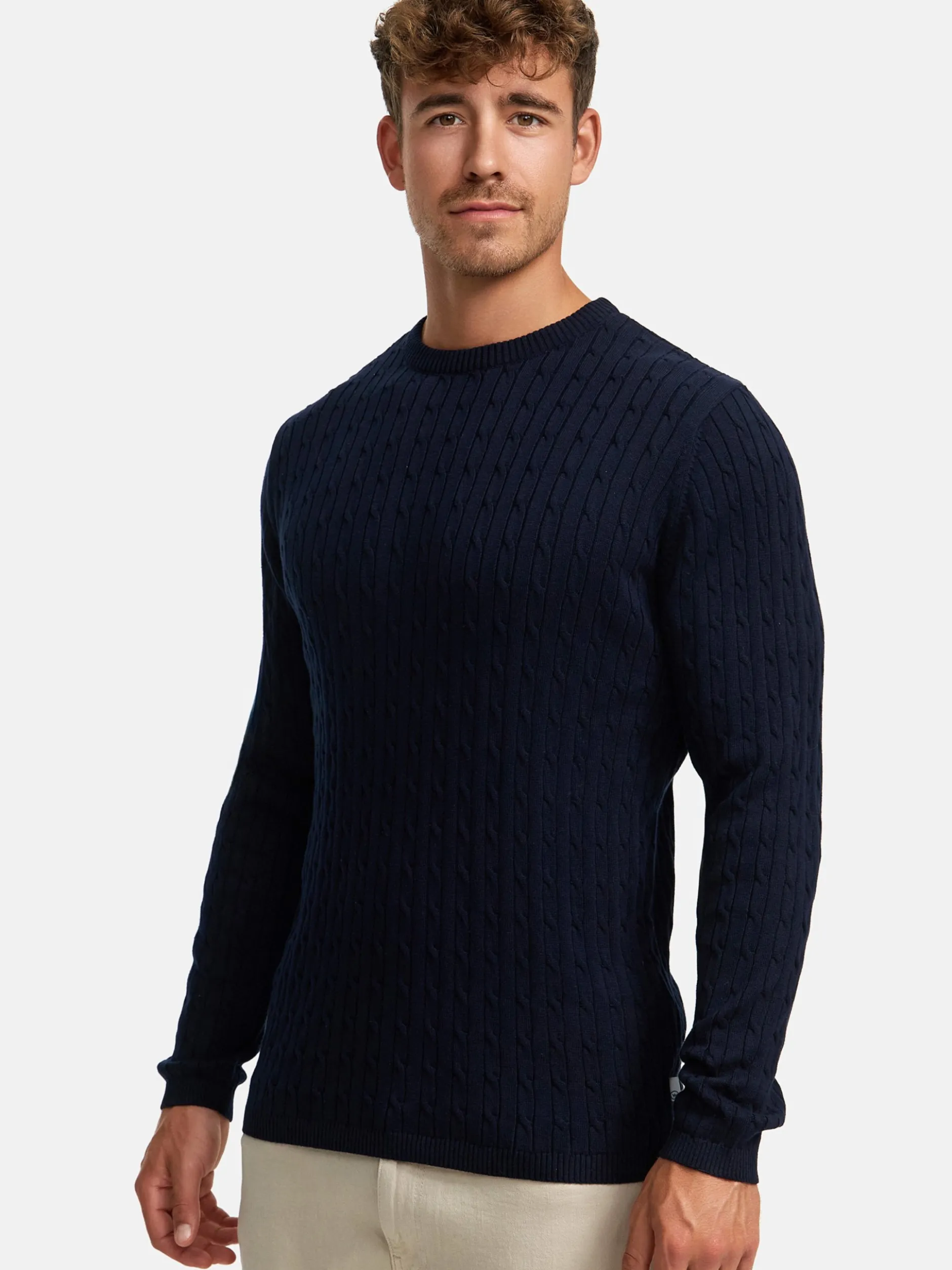 Kronstadt Herren Strickpullover - KSCable in blau