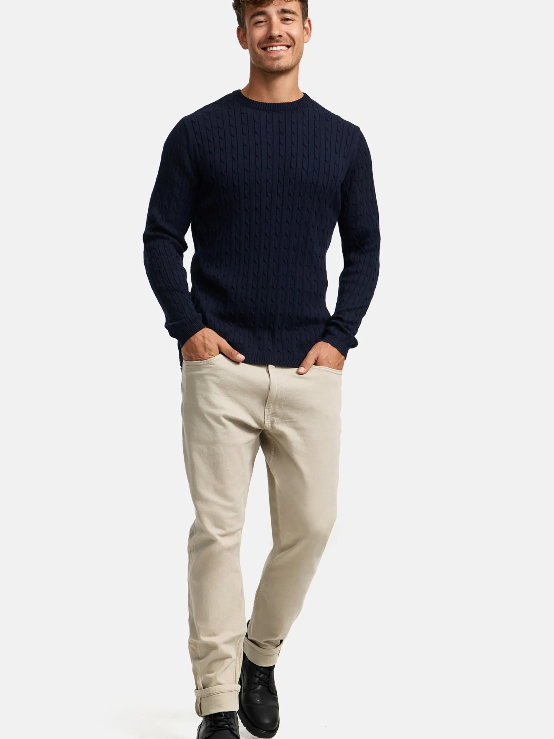 Kronstadt Herren Strickpullover - KSCable in blau