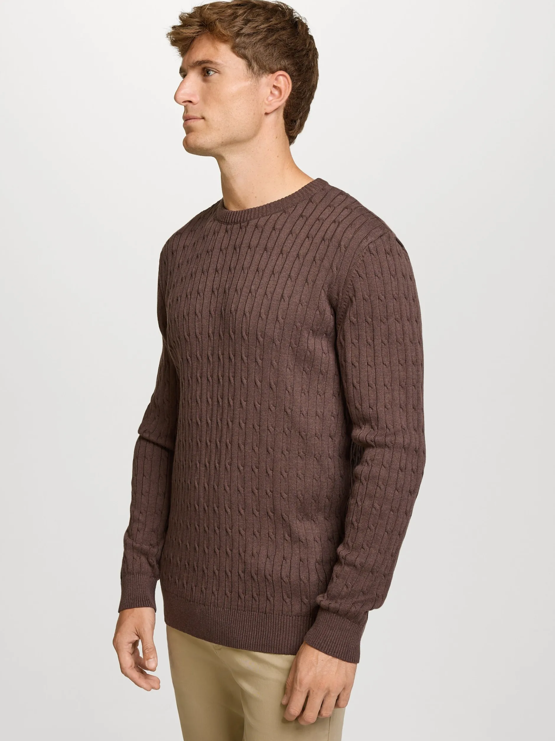 Kronstadt Herren Strickpullover - KSCable in braun