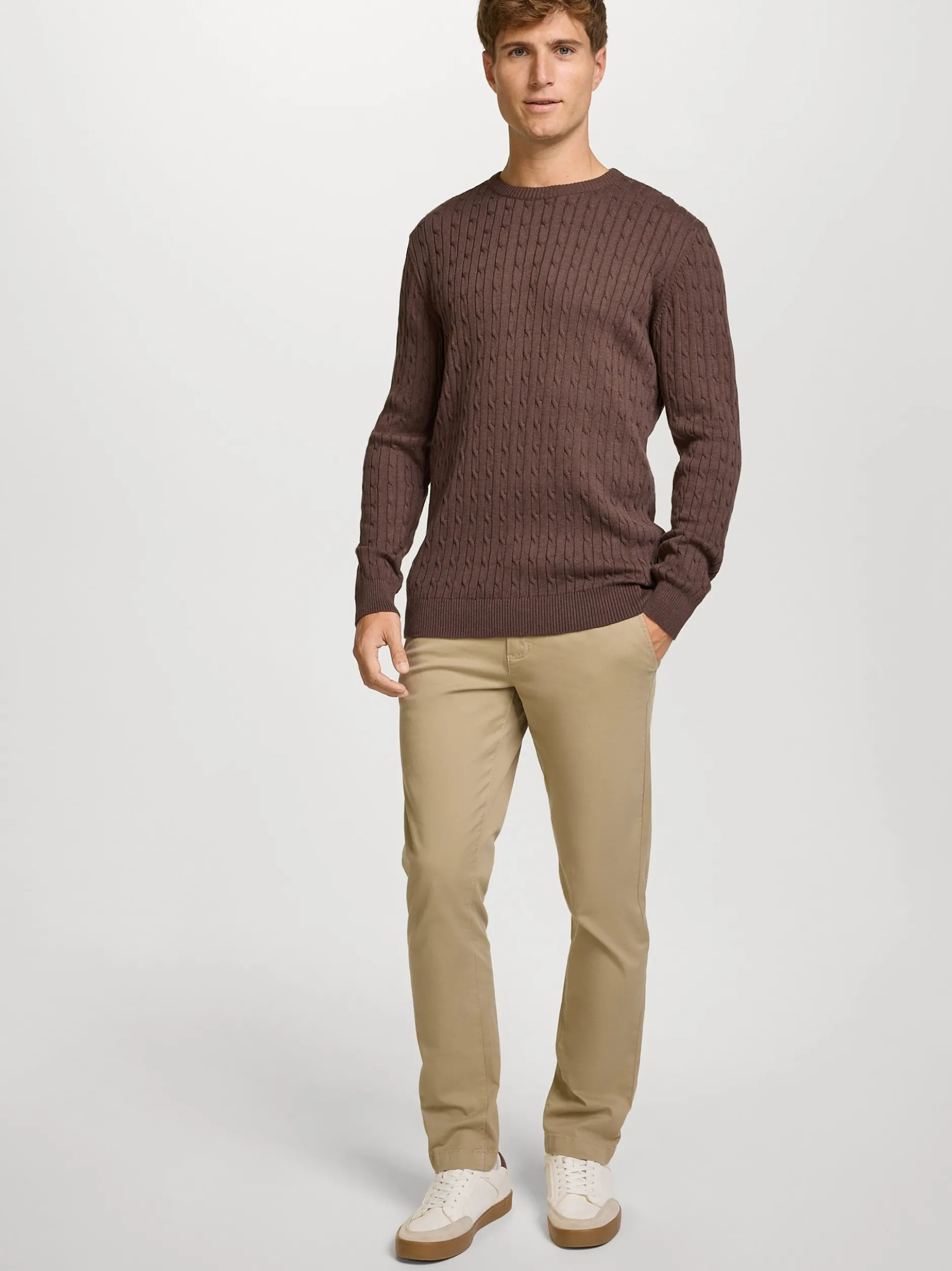 Kronstadt Herren Strickpullover - KSCable in braun