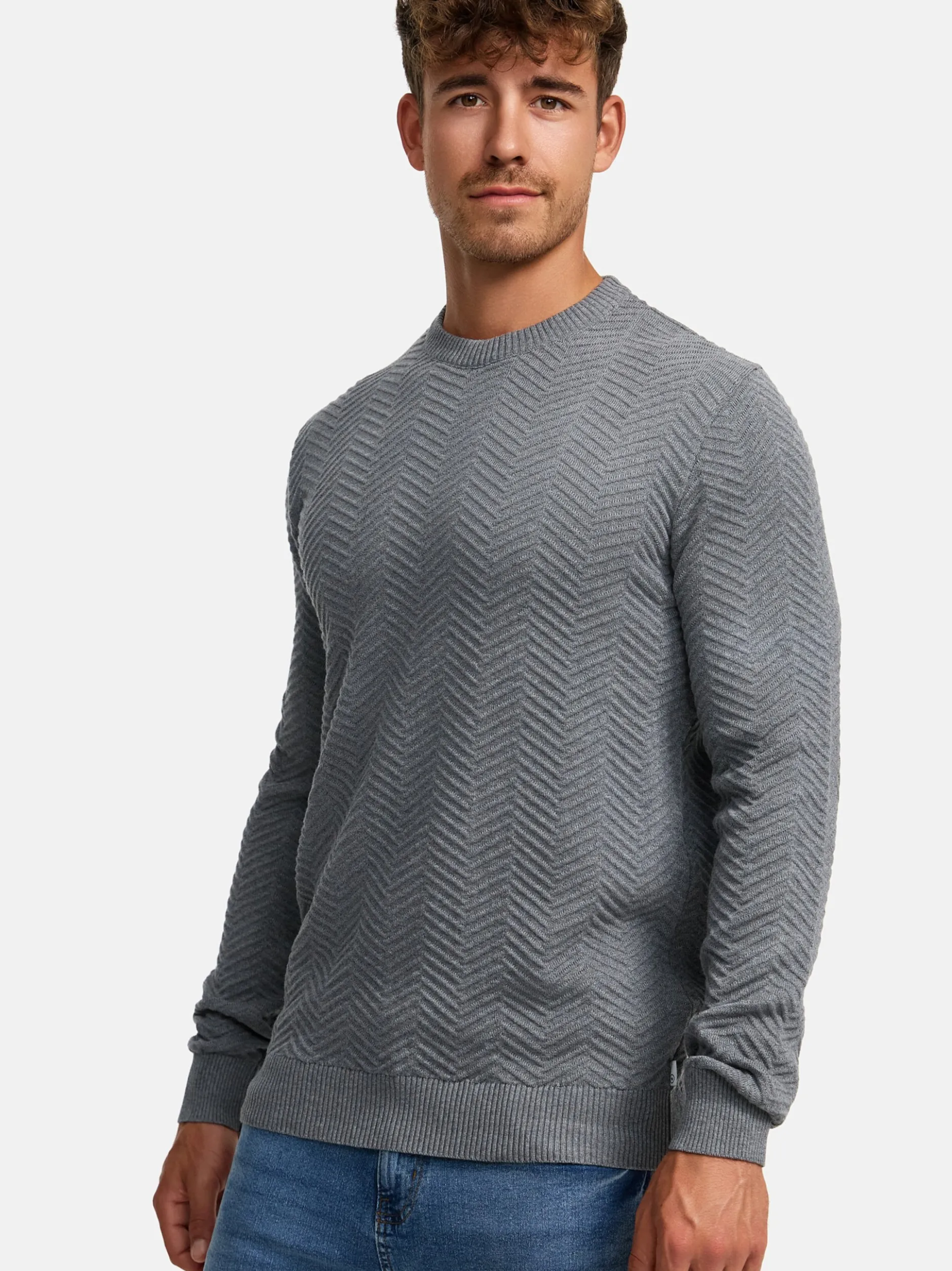 Kronstadt Herren Strickpullover - KSCarlo in hellgrau