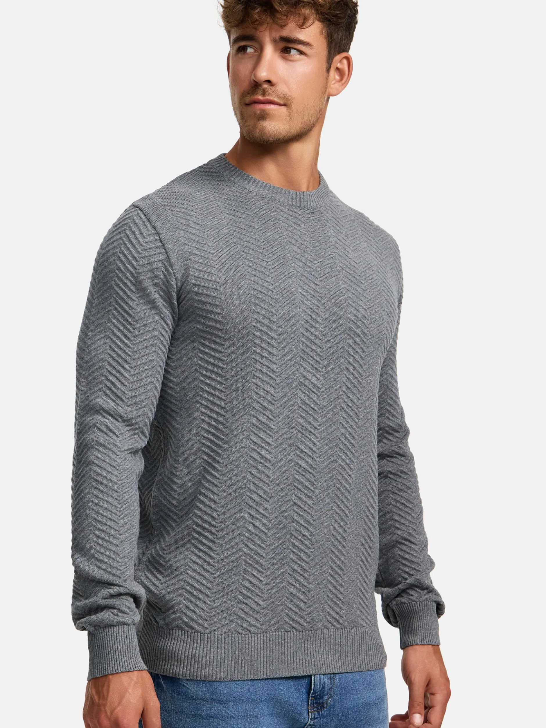 Kronstadt Herren Strickpullover - KSCarlo in hellgrau