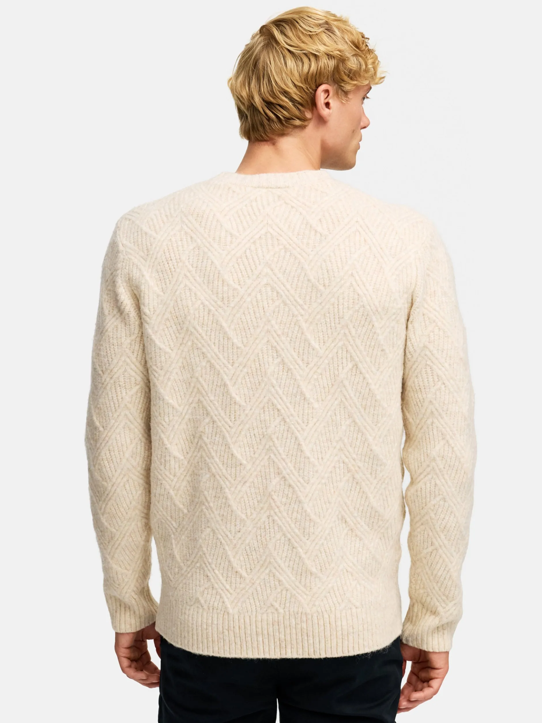 Kronstadt Herren Strickpullover - KSPollard Crew Neck in beige