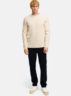 Kronstadt Herren Strickpullover - KSPollard Crew Neck in beige