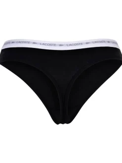 Lacoste Damen String 3er Pack in schwarz