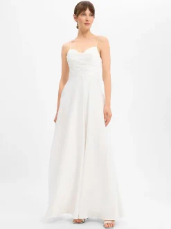 Laona Damen Abendkleid in ecru - Ärmel: ohne Arm