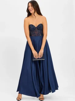Laona Damen Abendkleid in marine - Ärmel: ohne Arm