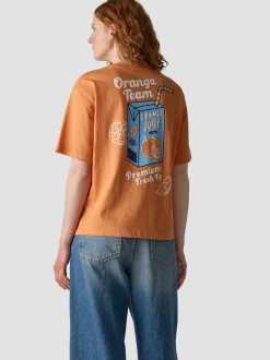 LCMT Damen T-Shirt in orange