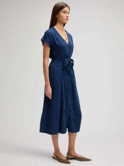 Lee Damen Jeanskleid - ed Midi in denim