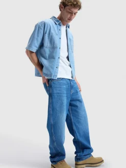Lee Herren Kurzarmhemd in light stone - Ausschnitt: Kent