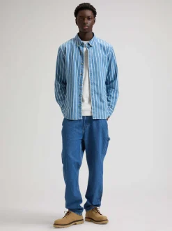 Lee Herren Langarmhemd - Workwear in blau weiß