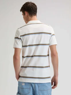 Lee Herren Poloshirt in weiß blau - Ärmel: kurzarm