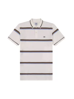 Lee Herren Poloshirt in weiß blau - Ärmel: kurzarm