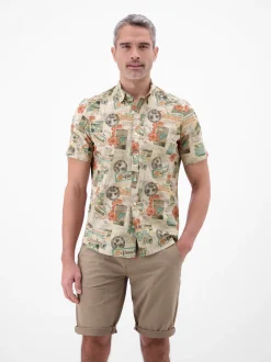 LERROS Herren Kurzarmhemd in beige