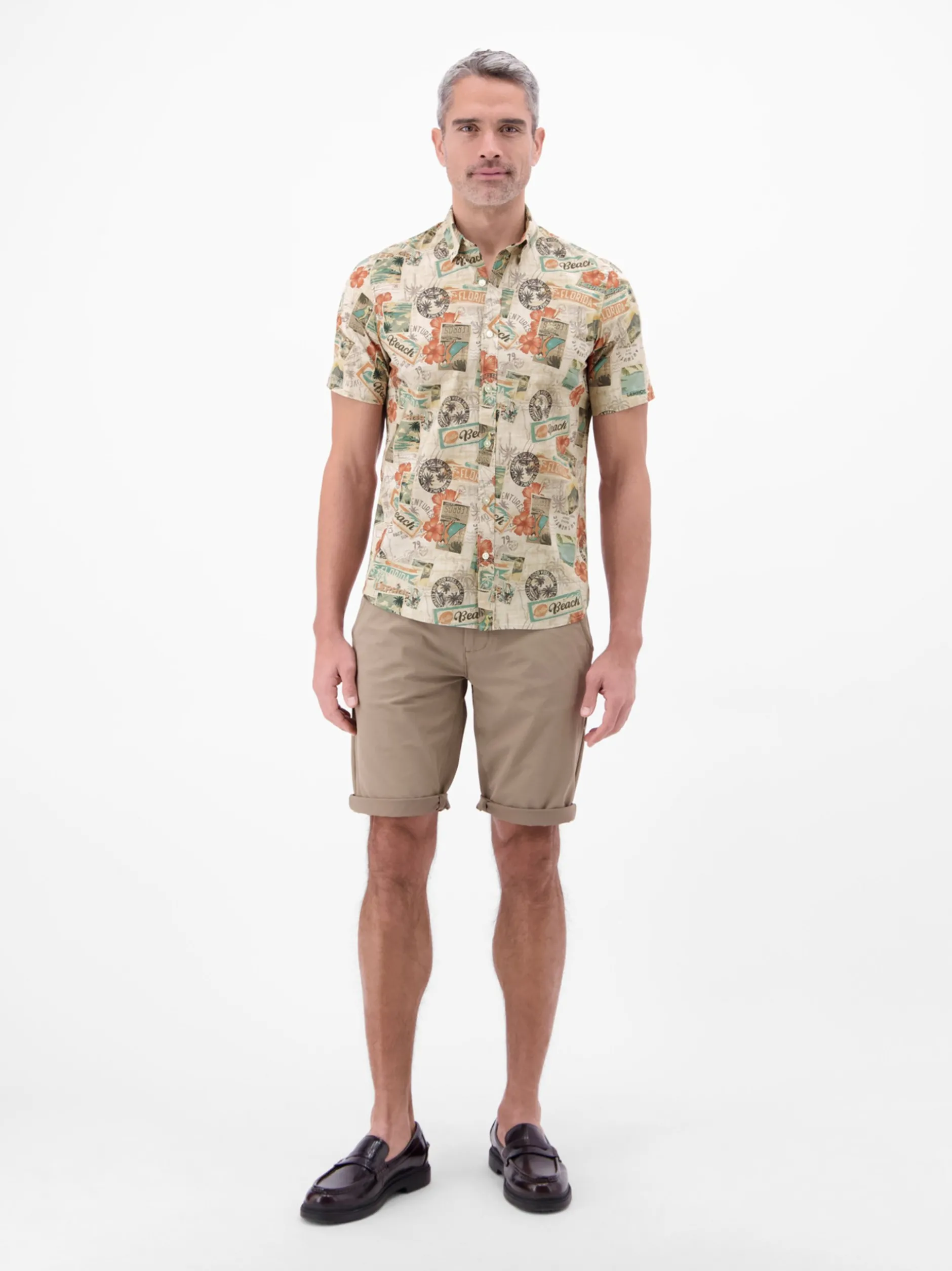 LERROS Herren Kurzarmhemd in beige