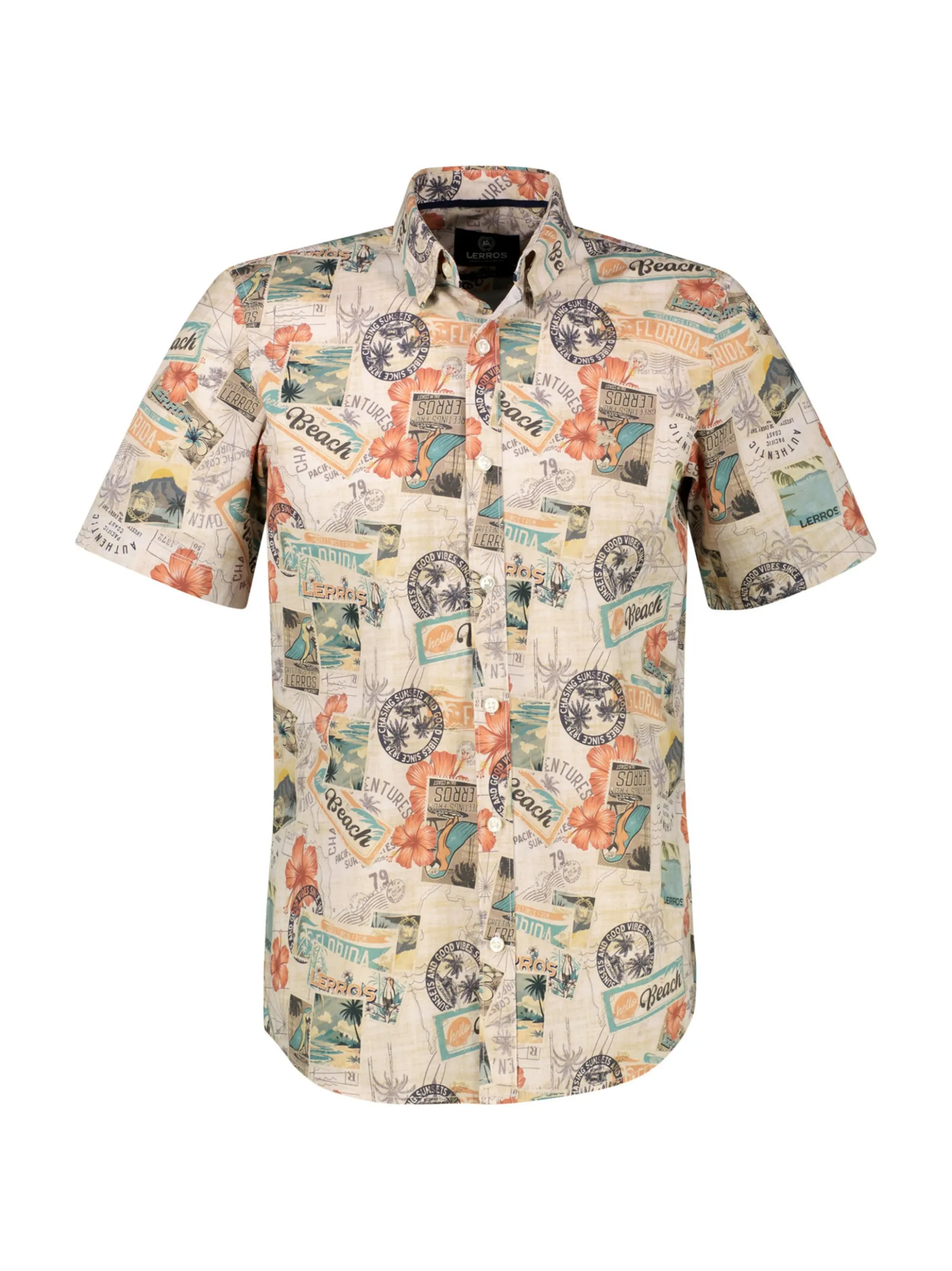 LERROS Herren Kurzarmhemd in beige